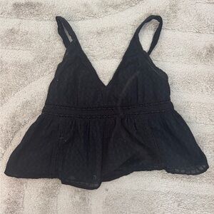 American Eagle Outfitters Black Camisole Peplum Top